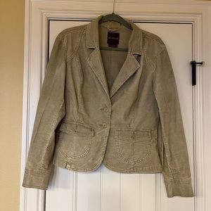 Tan corduroy jacket- size PL—goes great with jeans, skirts, or dresses!
